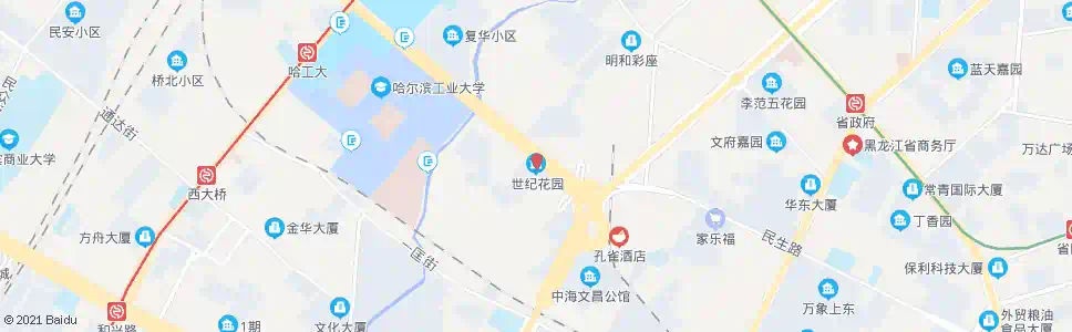 哈尔滨世纪花园1号门_公交站地图_哈尔滨公交_妙搜公交查询2025