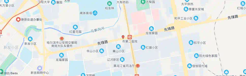 哈尔滨红旗大街(先锋路路口)_公交站地图_哈尔滨公交_妙搜公交查询2025