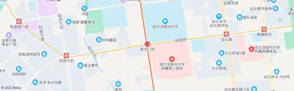 哈尔滨市二院_公交站地图_哈尔滨公交_妙搜公交查询2025