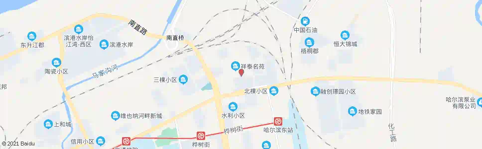哈尔滨三棵树大街_公交站地图_哈尔滨公交_妙搜公交查询2025
