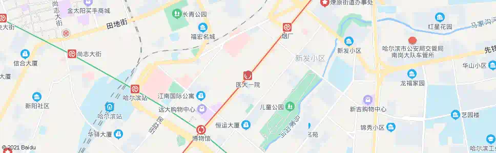哈尔滨医大一院_公交站地图_哈尔滨公交_妙搜公交查询2025