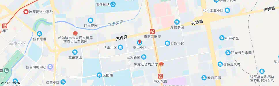 哈尔滨嵩山小区_公交站地图_哈尔滨公交_妙搜公交查询2025