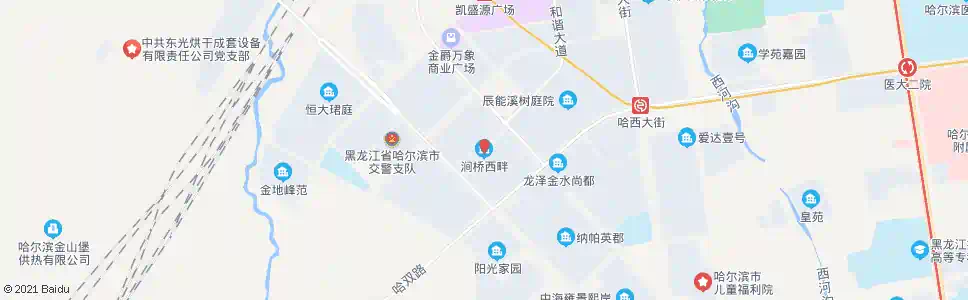 哈尔滨涧桥西畔_公交站地图_哈尔滨公交_妙搜公交查询2025