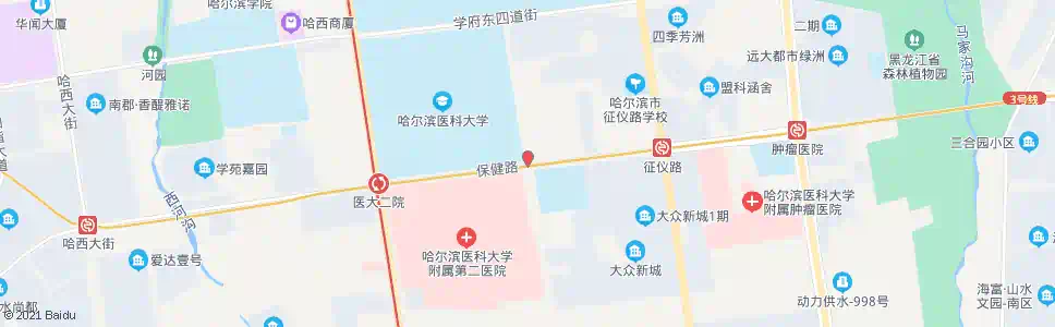 哈尔滨保健路测绘路口(铁路工程学院)_公交站地图_哈尔滨公交_妙搜公交查询2025