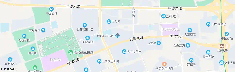 哈尔滨世纪花园B区_公交站地图_哈尔滨公交_妙搜公交查询2025