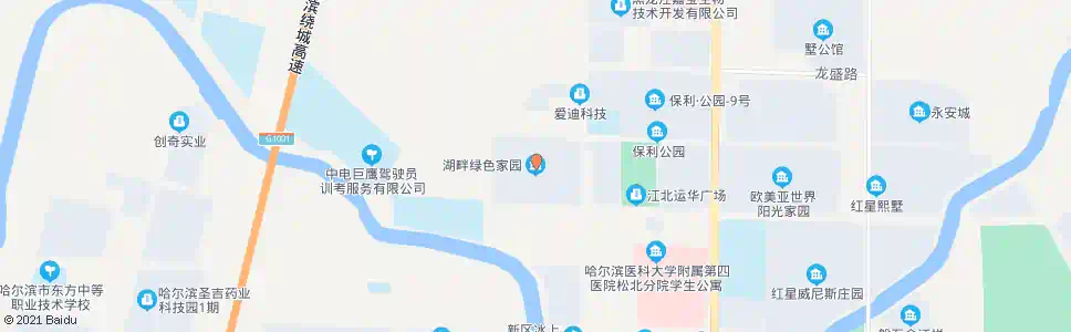 哈尔滨湖畔绿色家园_公交站地图_哈尔滨公交_妙搜公交查询2025