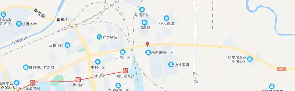 哈尔滨三棵树跨线桥_公交站地图_哈尔滨公交_妙搜公交查询2025