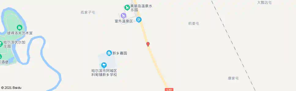 哈尔滨闽南国际商贸城(伏尔加庄园道口)_公交站地图_哈尔滨公交_妙搜公交查询2025