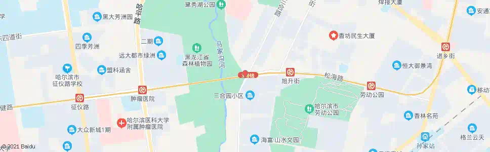哈尔滨三合路(保健路口)_公交站地图_哈尔滨公交_妙搜公交查询2025