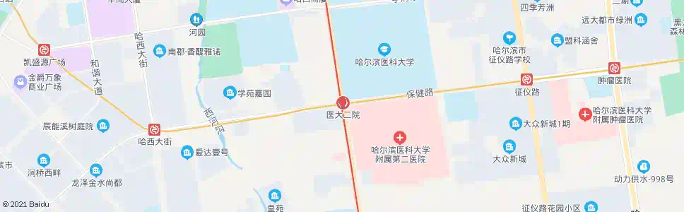 哈尔滨医大二院_公交站地图_哈尔滨公交_妙搜公交查询2025