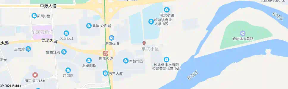 哈尔滨学海街与松北一路交口_公交站地图_哈尔滨公交_妙搜公交查询2025