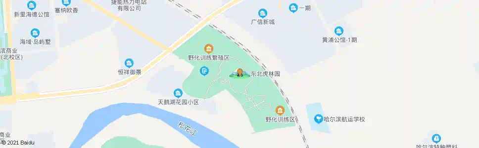 哈尔滨东北虎林园_公交站地图_哈尔滨公交_妙搜公交查询2025