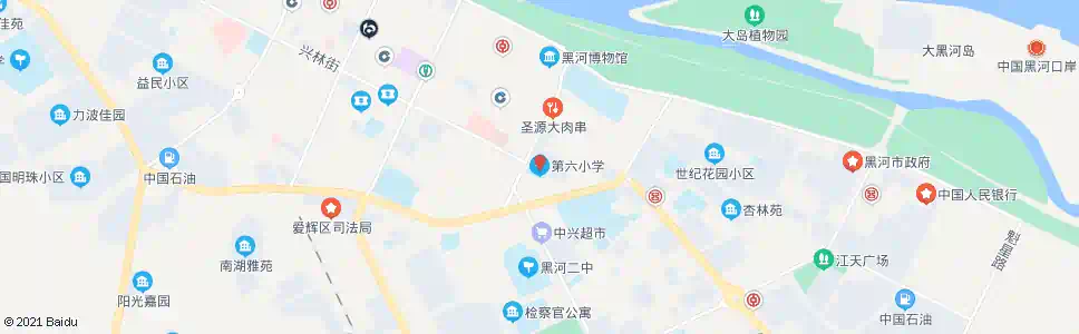 黑河六小_公交站地图_黑河公交_妙搜公交查询2025