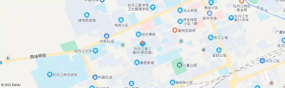 牡丹江第三职业中学_公交站地图_牡丹江公交_妙搜公交查询2025
