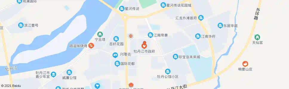 牡丹江党政办公中心(南行)_公交站地图_牡丹江公交_妙搜公交查询2025