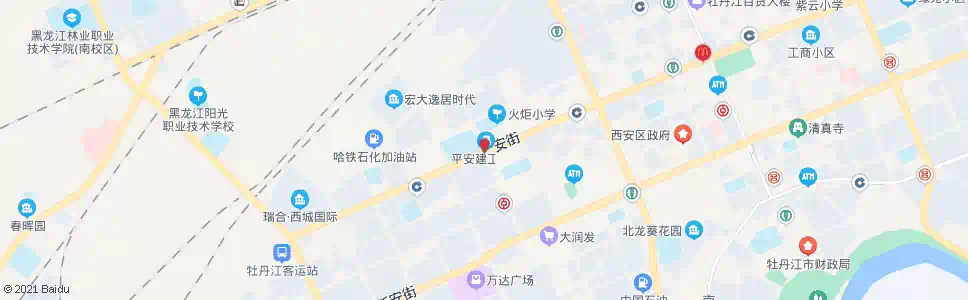 牡丹江西六平安街_公交站地图_牡丹江公交_妙搜公交查询2025