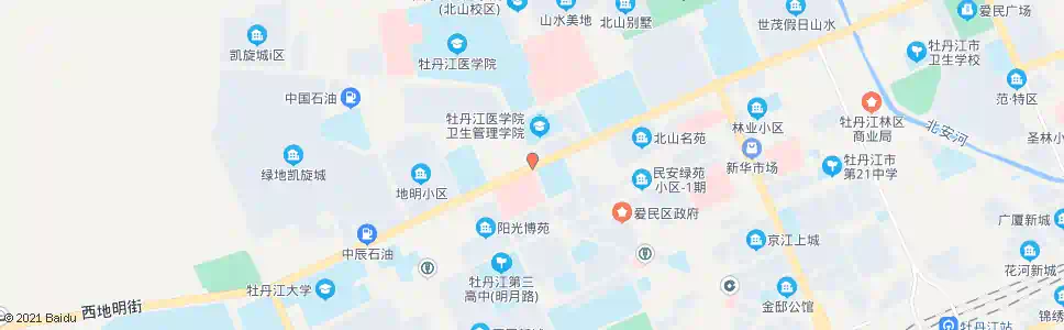 牡丹江地明街(康安路)_公交站地图_牡丹江公交_妙搜公交查询2025
