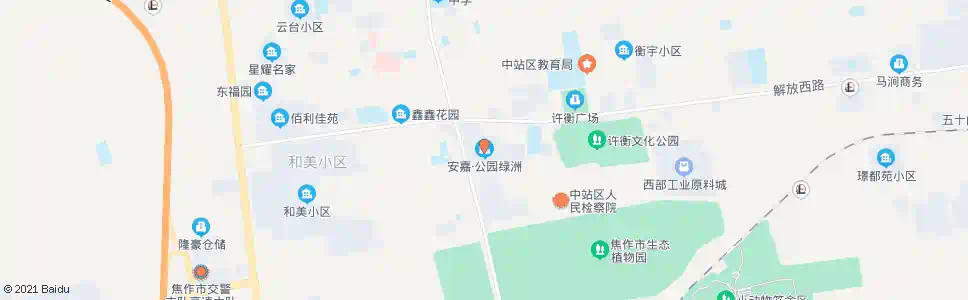 焦作安嘉公园绿洲_公交站地图_焦作公交_妙搜公交查询2025