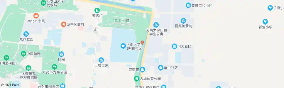 开封河南大学明伦校区东门_公交站地图_开封公交_妙搜公交查询2025