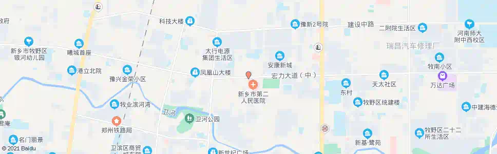 新乡工人街(市第二人民医院)_公交站地图_新乡公交_妙搜公交查询2025