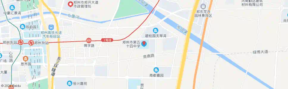 郑州市五十四中_公交站地图_郑州公交_妙搜公交查询2025