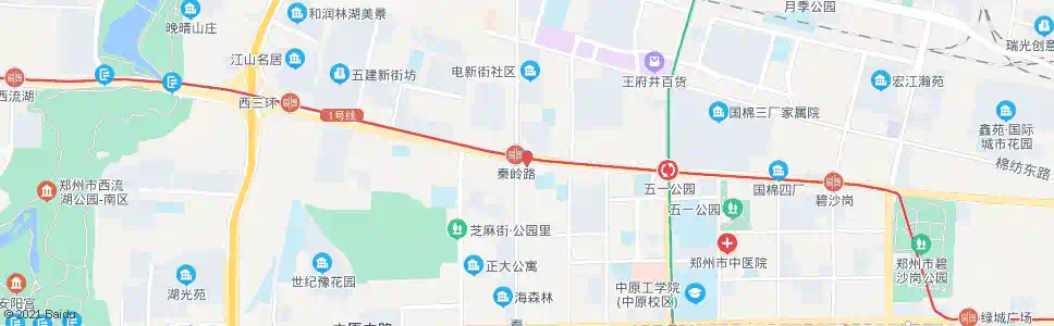 郑州建设路秦岭路地铁B口_公交站地图_郑州公交_妙搜公交查询2025