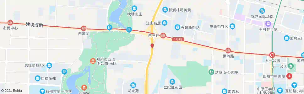 郑州秦岭路建设路南_公交站地图_郑州公交_妙搜公交查询2025