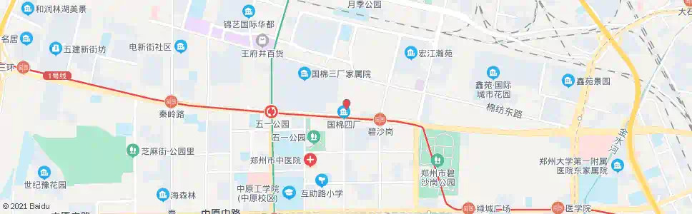 郑州郑大四附院_公交站地图_郑州公交_妙搜公交查询2025