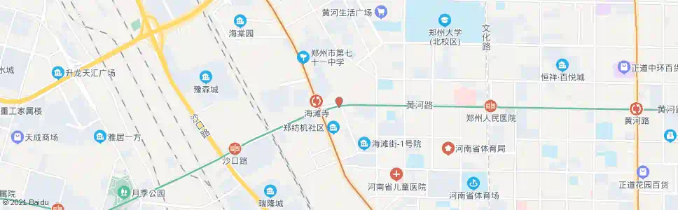 郑州黄河路海滩街_公交站地图_郑州公交_妙搜公交查询2025