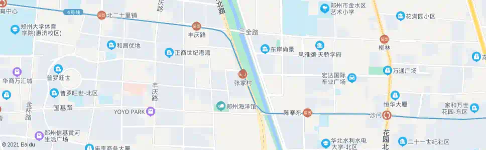 郑州三全路张家村_公交站地图_郑州公交_妙搜公交查询2025