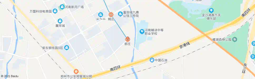 郑州南四环郎庄_公交站地图_郑州公交_妙搜公交查询2025