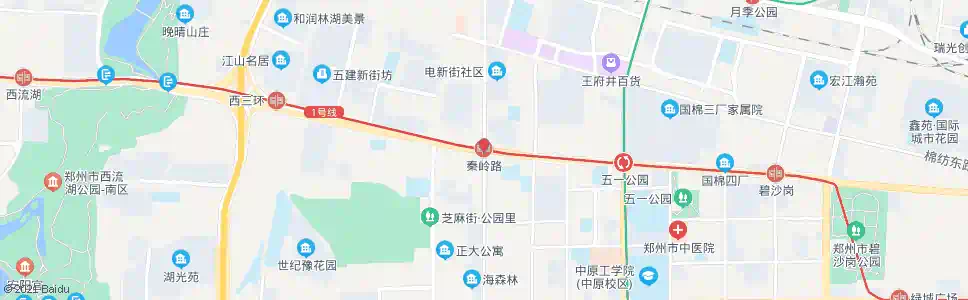 郑州秦岭路中原路_公交站地图_郑州公交_妙搜公交查询2025