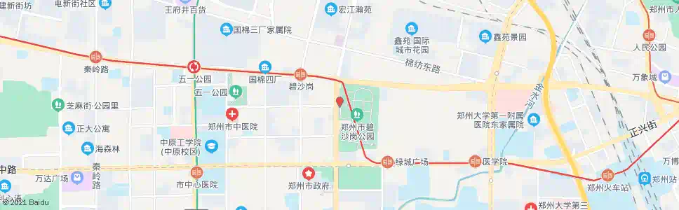 郑州碧沙岗公园西门_公交站地图_郑州公交_妙搜公交查询2025