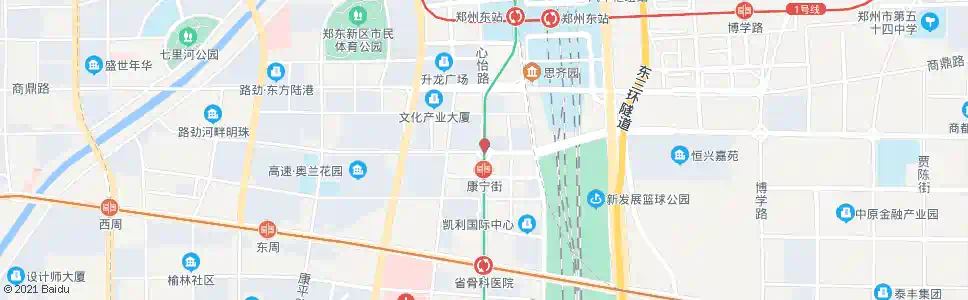 郑州心怡路康宁街_公交站地图_郑州公交_妙搜公交查询2025