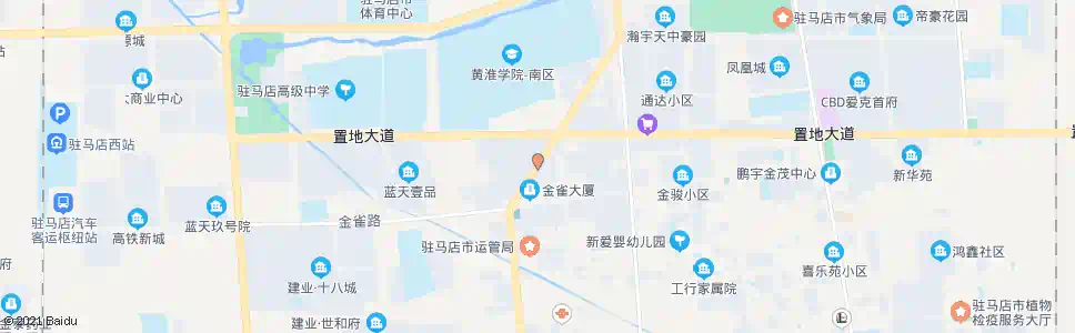 驻马店天中山大道置地大道口_公交站地图_驻马店公交_妙搜公交查询2025