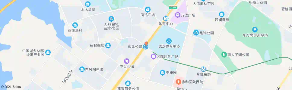 武汉东风大道车城北路_公交站地图_武汉公交_妙搜公交查询2025