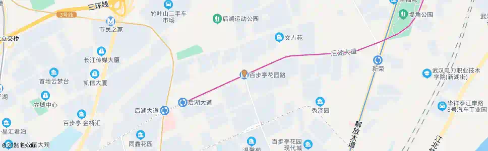 武汉后湖大道百步亭花园路_公交站地图_武汉公交_妙搜公交查询2025