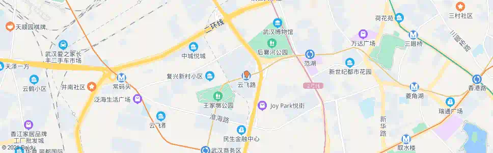 武汉云飞路站_公交站地图_武汉公交_妙搜公交查询2025