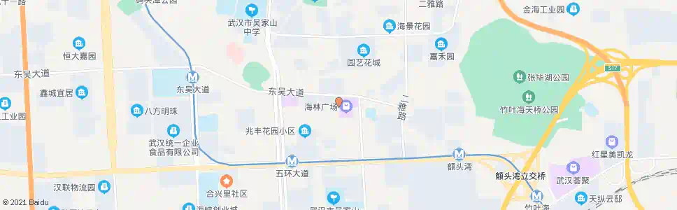 武汉环湖中路田园东路_公交站地图_武汉公交_妙搜公交查询2025