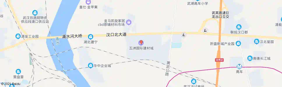 武汉汉口北大道五洲建材_公交站地图_武汉公交_妙搜公交查询2025