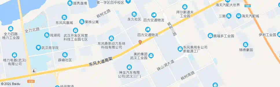 武汉东风大道幸福村_公交站地图_武汉公交_妙搜公交查询2025
