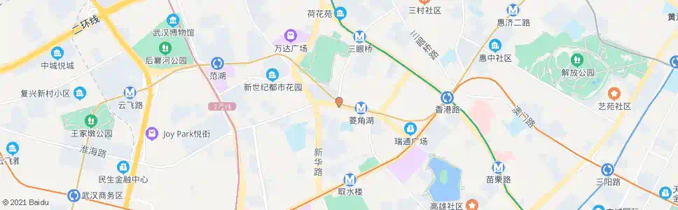 武汉长江日报路菱角湖路口_公交站地图_武汉公交_妙搜公交查询2025