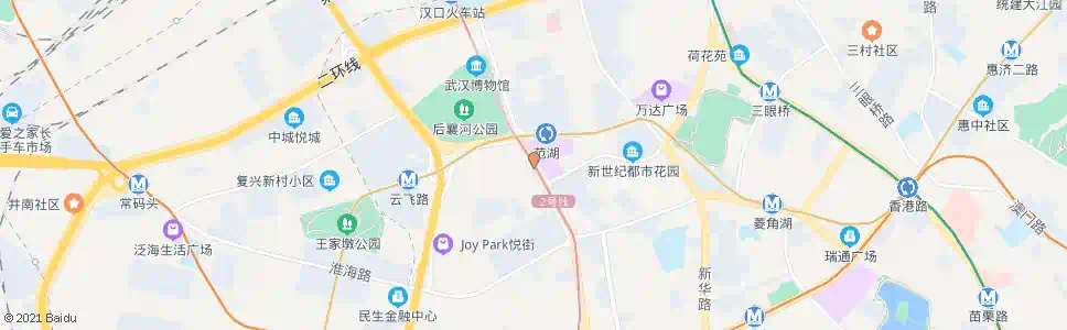 武汉青年路范湖_公交站地图_武汉公交_妙搜公交查询2025