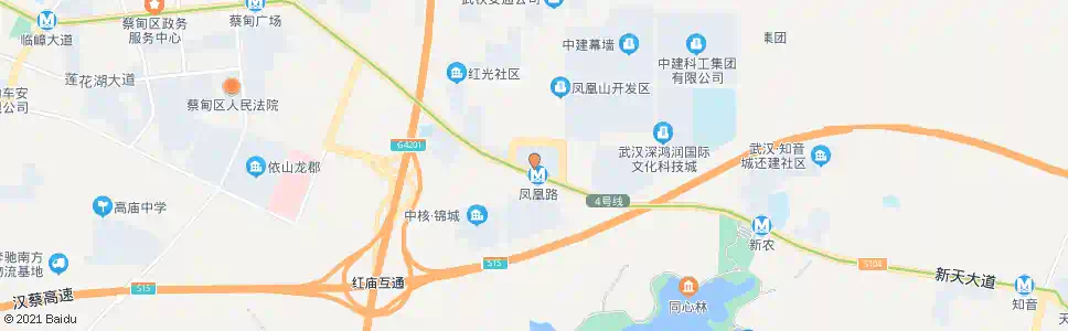 武汉凤凰路蔡甸世纪广场_公交站地图_武汉公交_妙搜公交查询2025