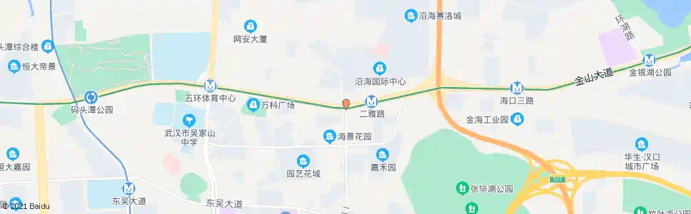 武汉金山大道二雅路_公交站地图_武汉公交_妙搜公交查询2025