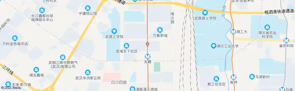 武汉烽胜路金域天下_公交站地图_武汉公交_妙搜公交查询2025