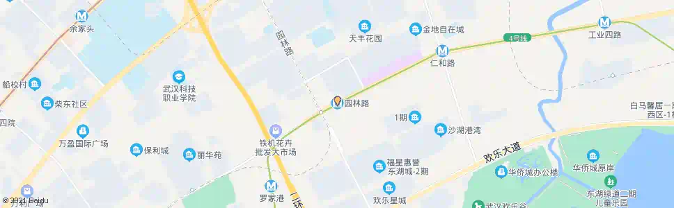 武汉东风路园林路_公交站地图_武汉公交_妙搜公交查询2025