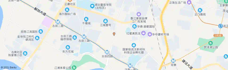 武汉古田四路江城壹号_公交站地图_武汉公交_妙搜公交查询2025