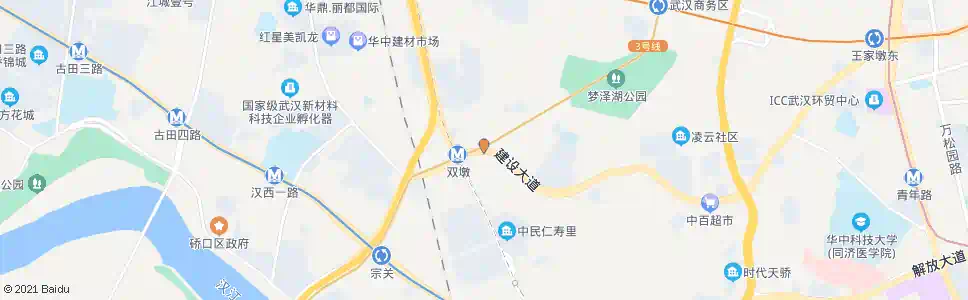 武汉建设大道双墩_公交站地图_武汉公交_妙搜公交查询2025