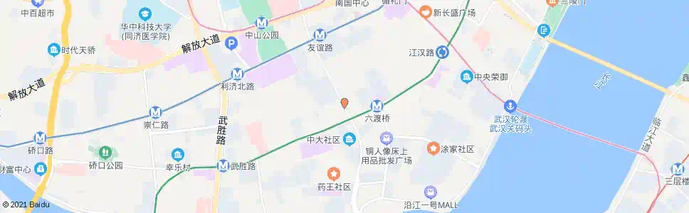 武汉友谊大道中山大道口_公交站地图_武汉公交_妙搜公交查询2025